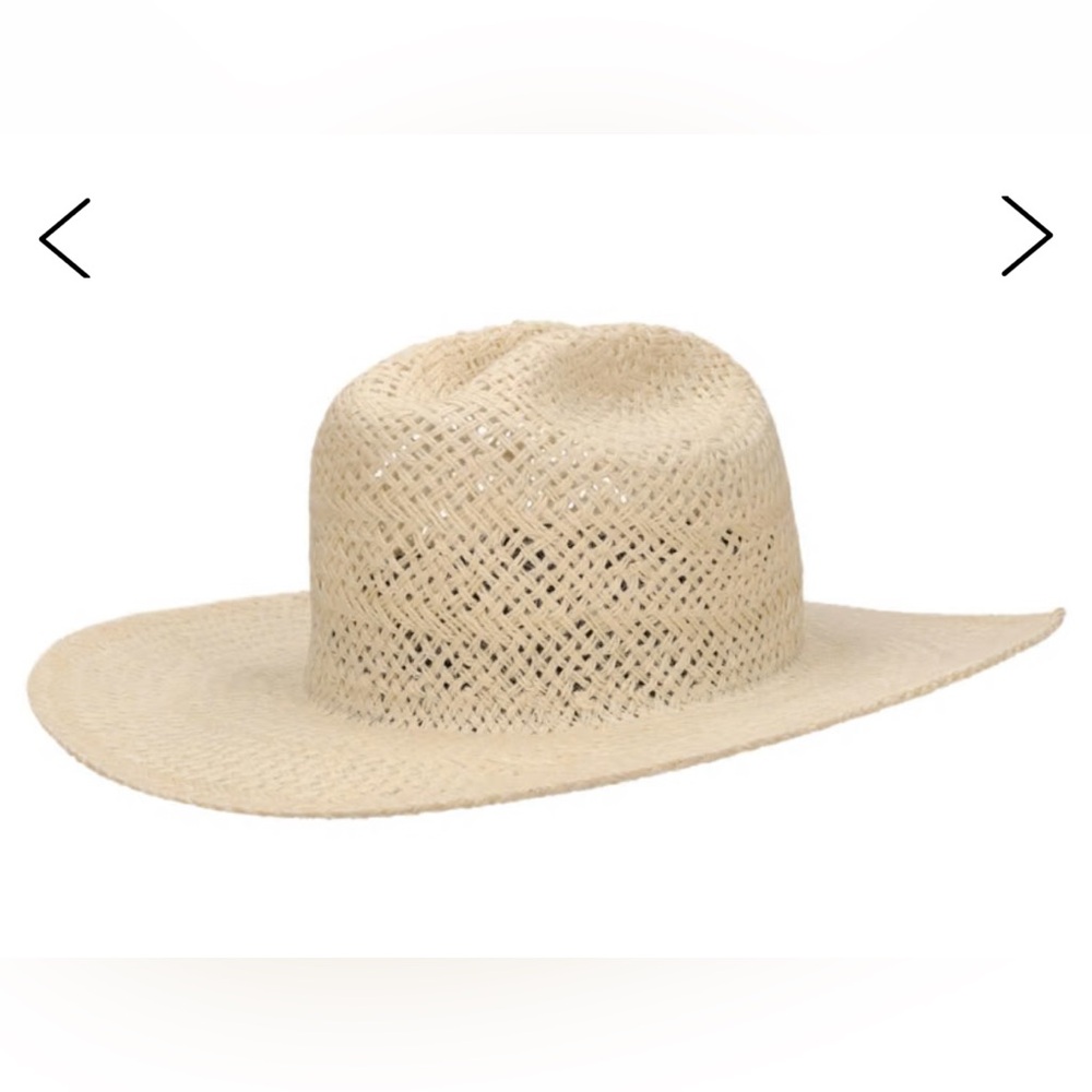 New with tags, Janessa leone Aiden hat structered western straw Fedora natural